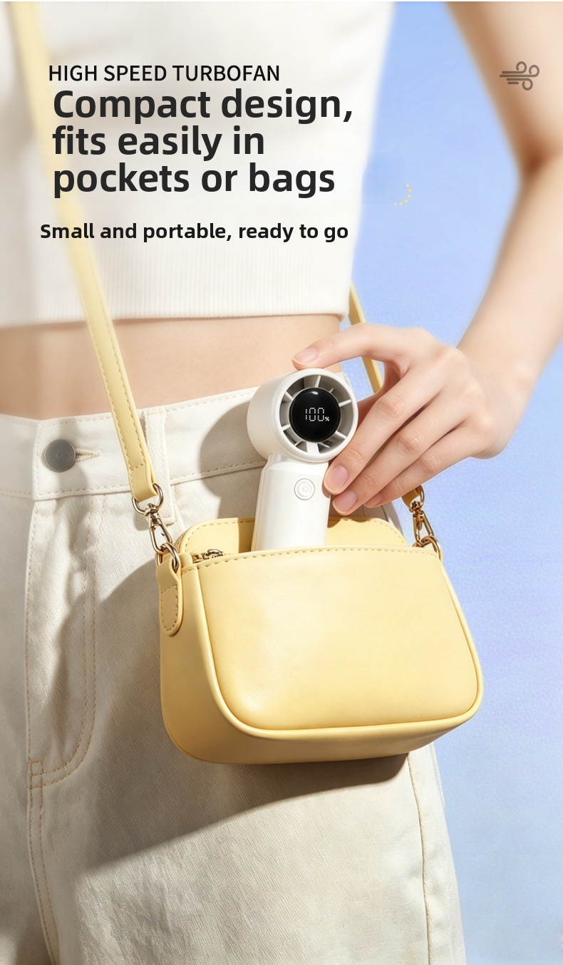 Handheld Mini Fan With Digital Display And Usb Portable Cooling_voghion.com