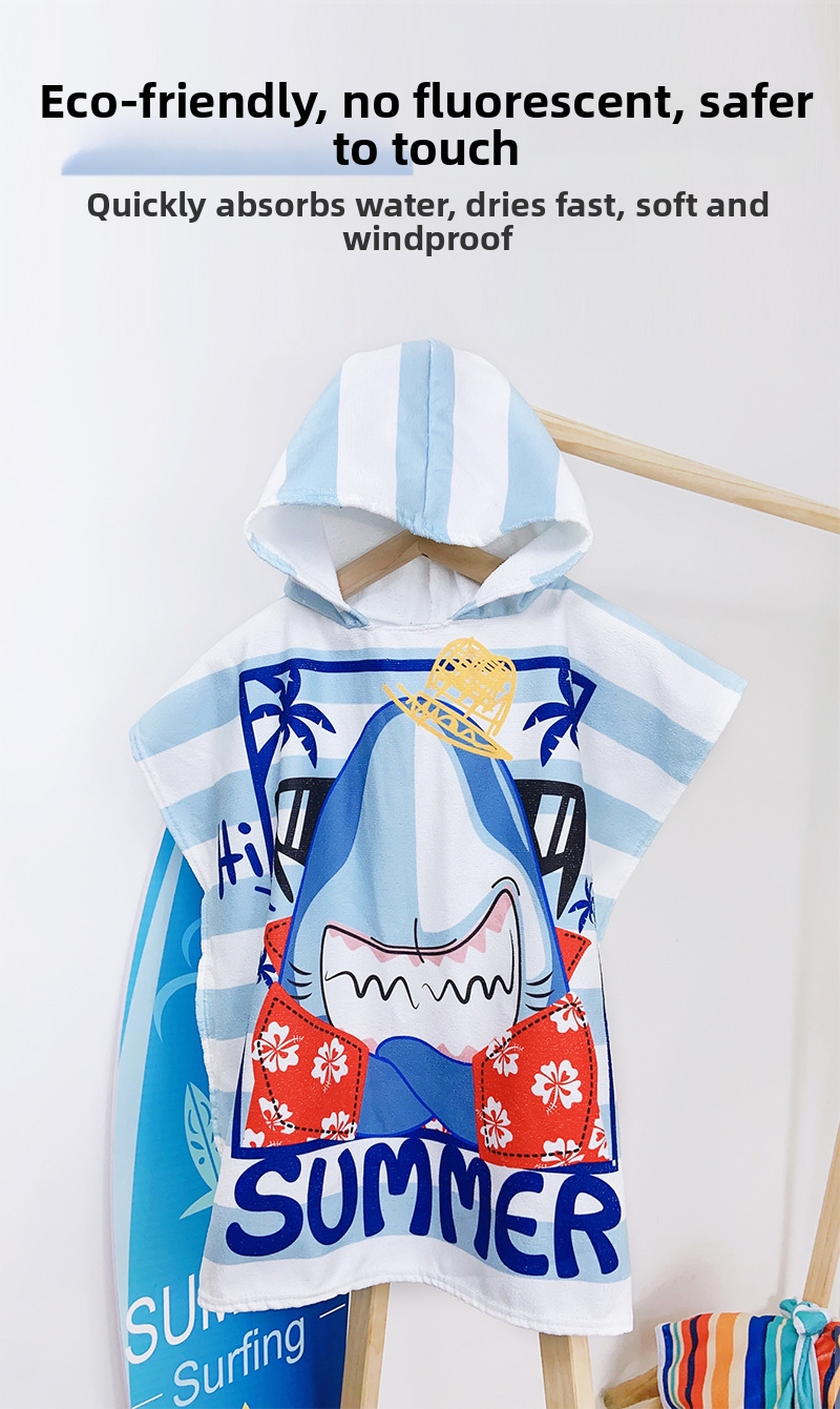 Hooded Beach Towel Poncho For Adults And Children Quick Drying_voghion.com