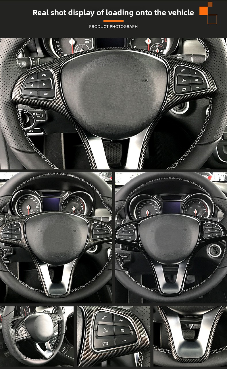 Auto Lenkrad abdeckung Dekoration Trim 4pcs Farben für Mercedes Benz a b c e s Klasse gla glc cla gle gls cls universal – Detail 5