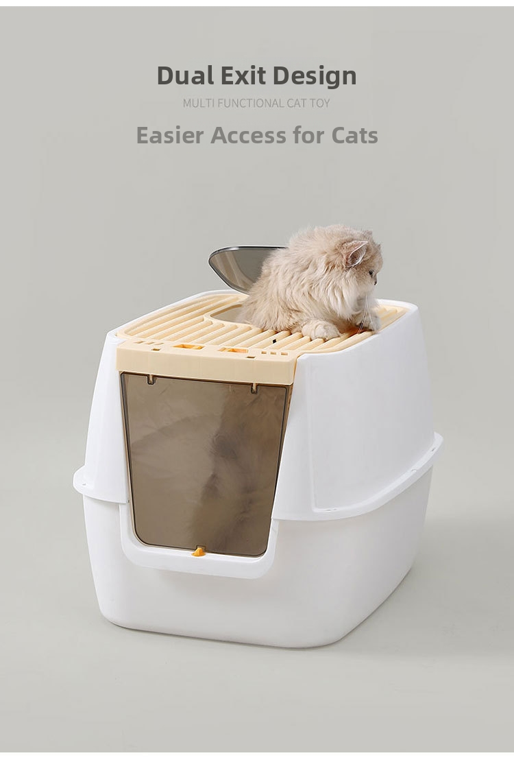 Extra Large Mega Cat Litter Box Fully Enclosed Splash Proof Odor Resistant Sterilizing_voghion.com