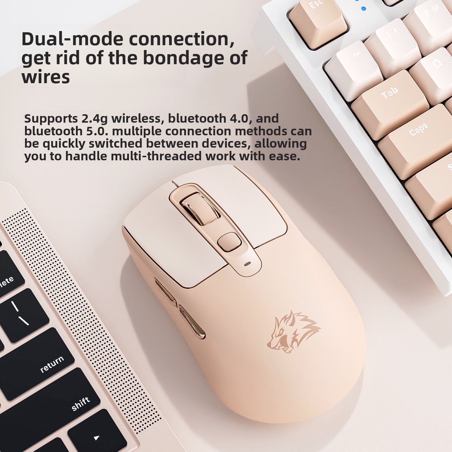 FreeWolf A3 Wireless Bluetooth Dual Mode Mouse Laptop Rechargeable Low Bass Office Gaming Mouse_voghion.com