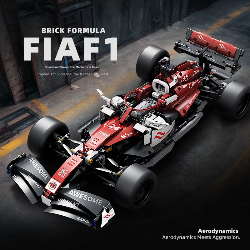 Red Formula F1 Racing Car Building Blocks Compatible With Toy Birthday Gift For Kids And Adults_voghion.com