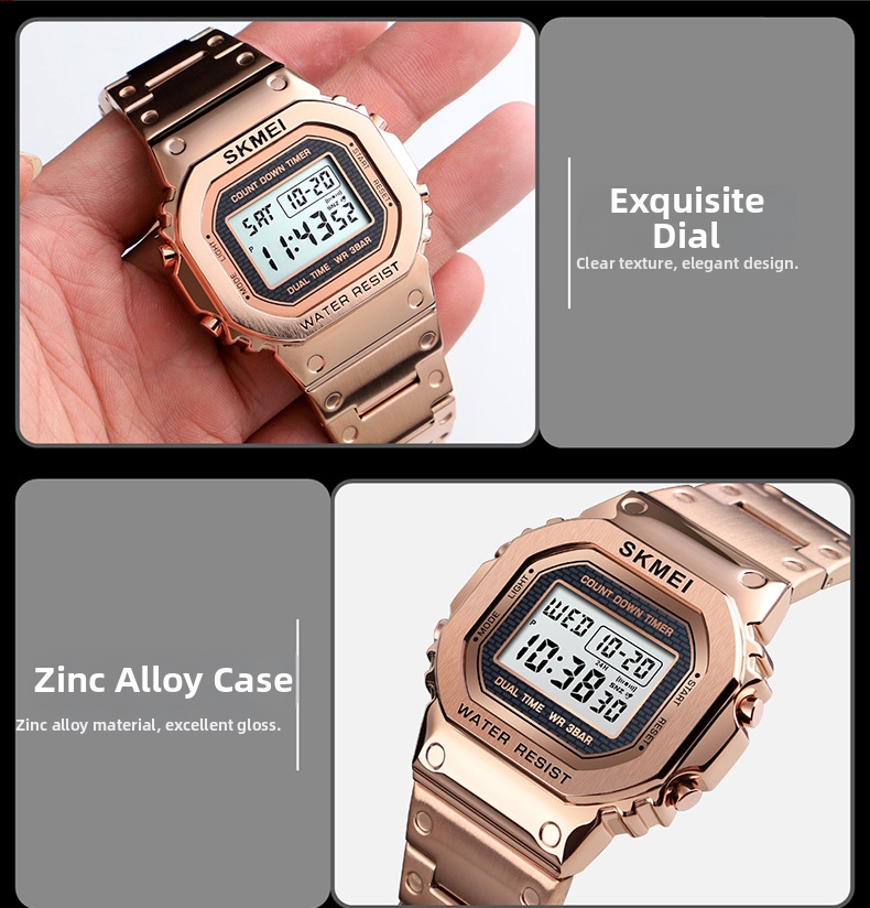 Men's Digital Watch Luminous Mechanical Style Trendy Round Dial_voghion.com