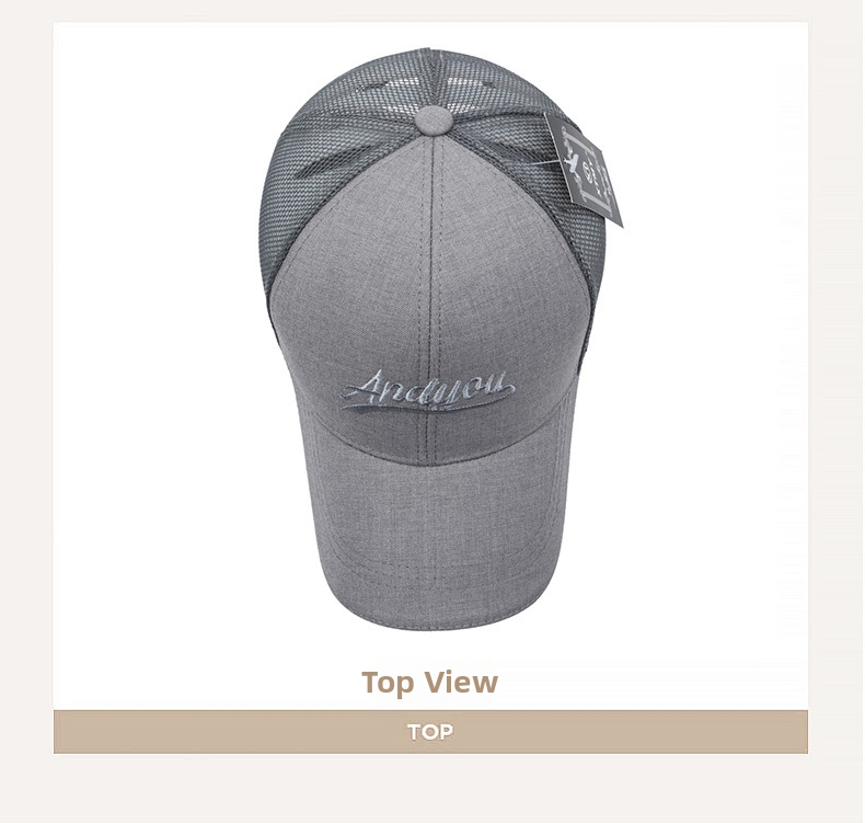 Men's Summer Sun Protection Baseball Caps Casual Hard Top Embroidered Letter Duckbill Hats_voghion.com