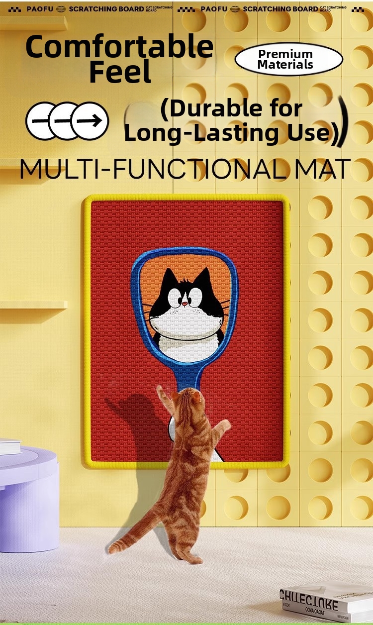 Sisal Cat Scratching Board Wall Mounted Cat Scratcher For Furniture_voghion.com