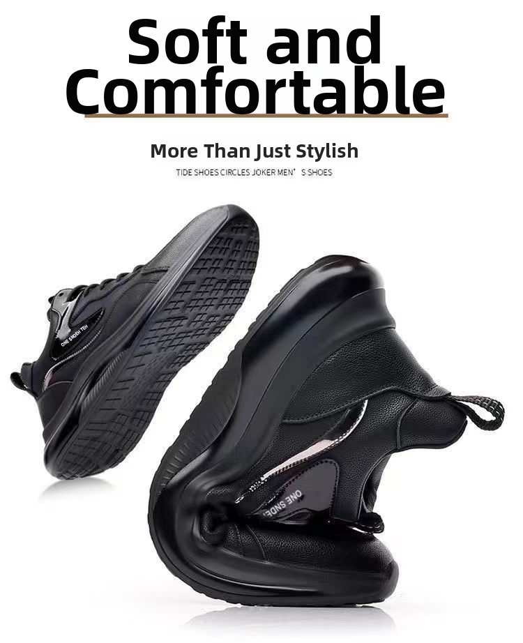 Chaussures décontractées épaisses pour hommes, tige en cuir, style printemps-automne, course à pied, sport, chaussures de style « dad shoes » avec doublure polaire, polyvalentes_voghion.com