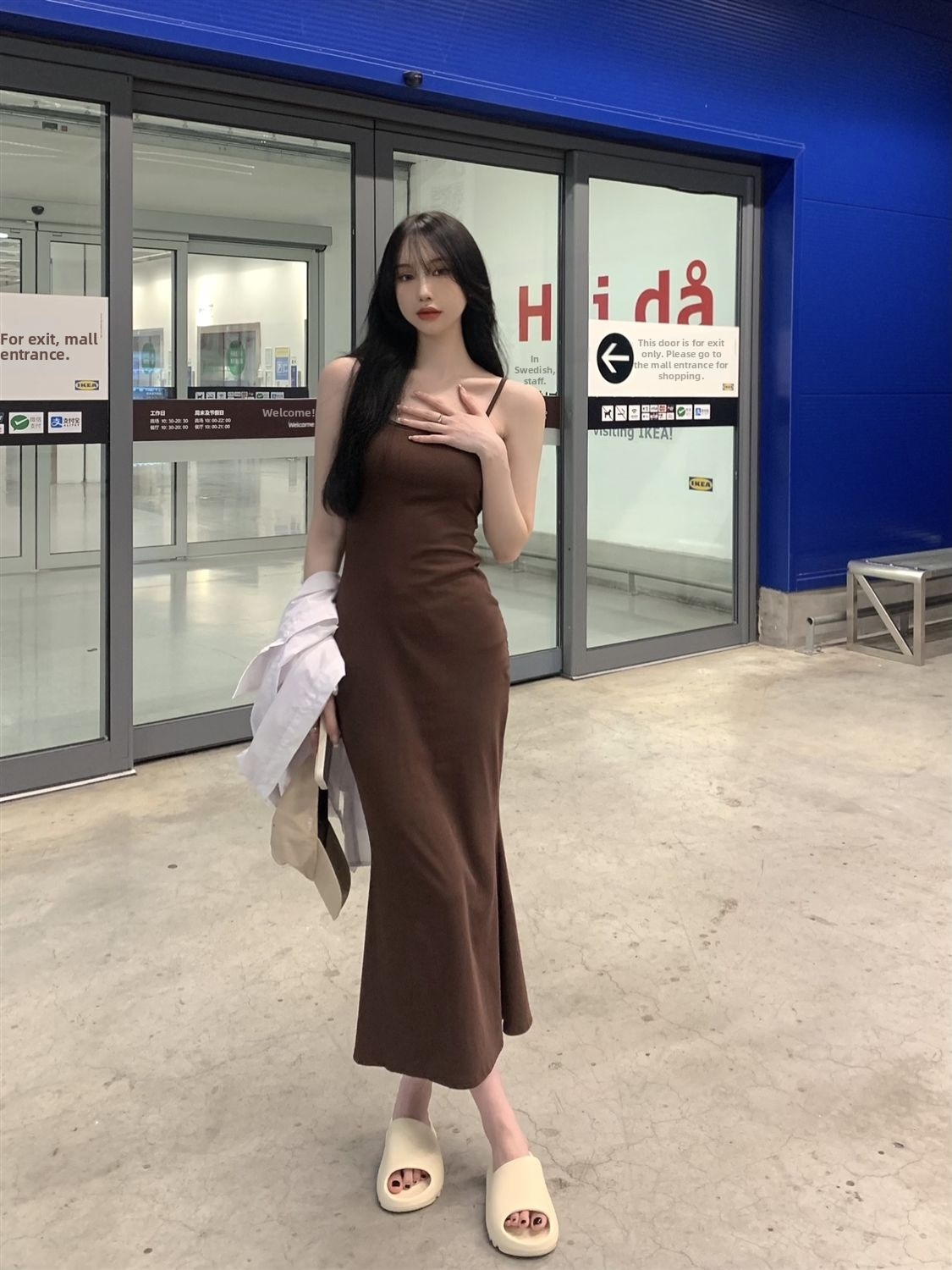 Women's Sleeveless Waist Slimming Dress Sweet Spicy Backless Suspender Short Pure Fishtail Bodycon Summer Casual Elegant Fashion_ecoleips.com