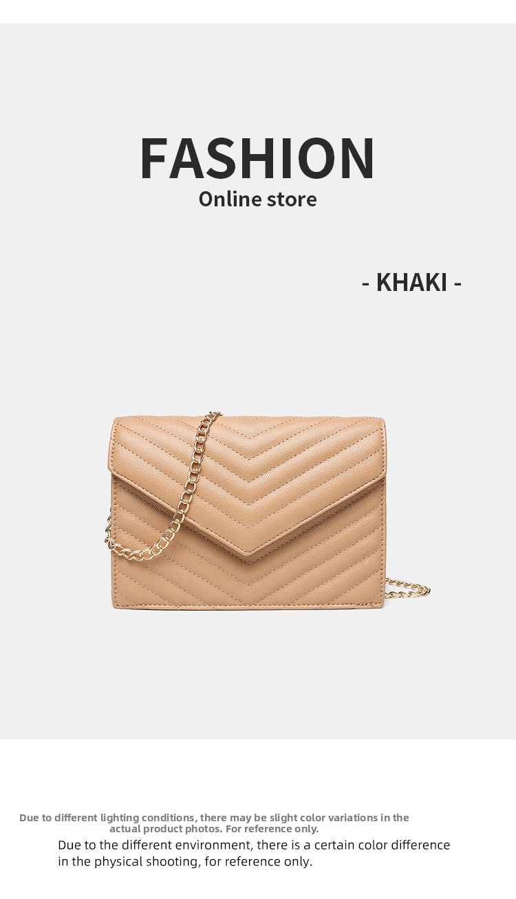 Women's Caviar Patterned Chain Shoulder Bag In Leather Style_voghion.com