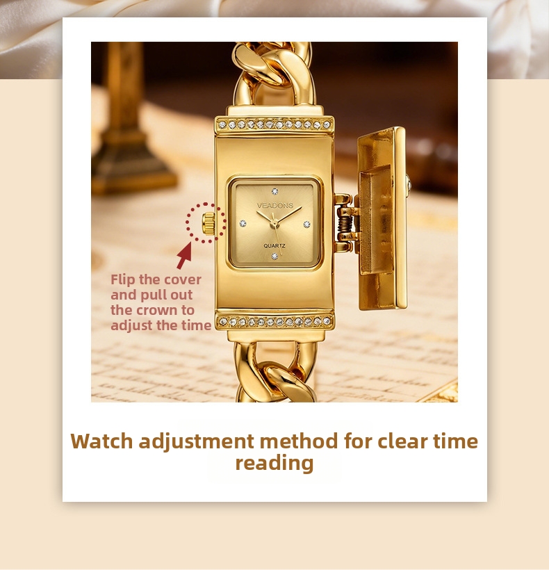 Orologio da donna al quarzo witon con bracciale design squadrato_voghion.com