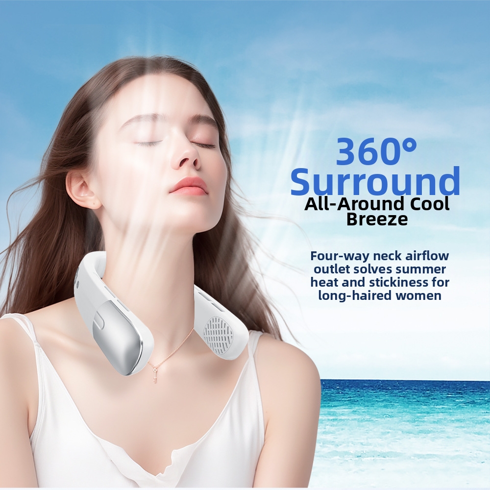 Bladeless Neck Fan Portable High Speed 100 Settings Household Appliance_voghion.com