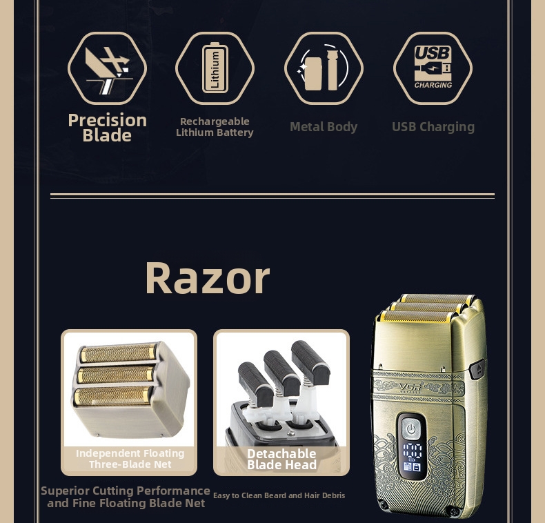 Vgr649 tagliacapelli elettrico per uomo professionale kit trimmer_voghion.com