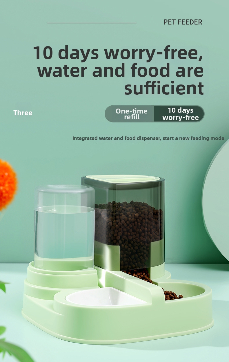 Automatic Pet Feeder And Waterer Combo For Dogs And Cats_voghion.com