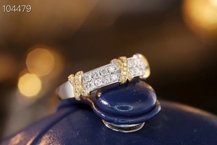 2023 explosions recommended super good-looking color matching perfect 18K gold color inlay double row round diamond Roman ring