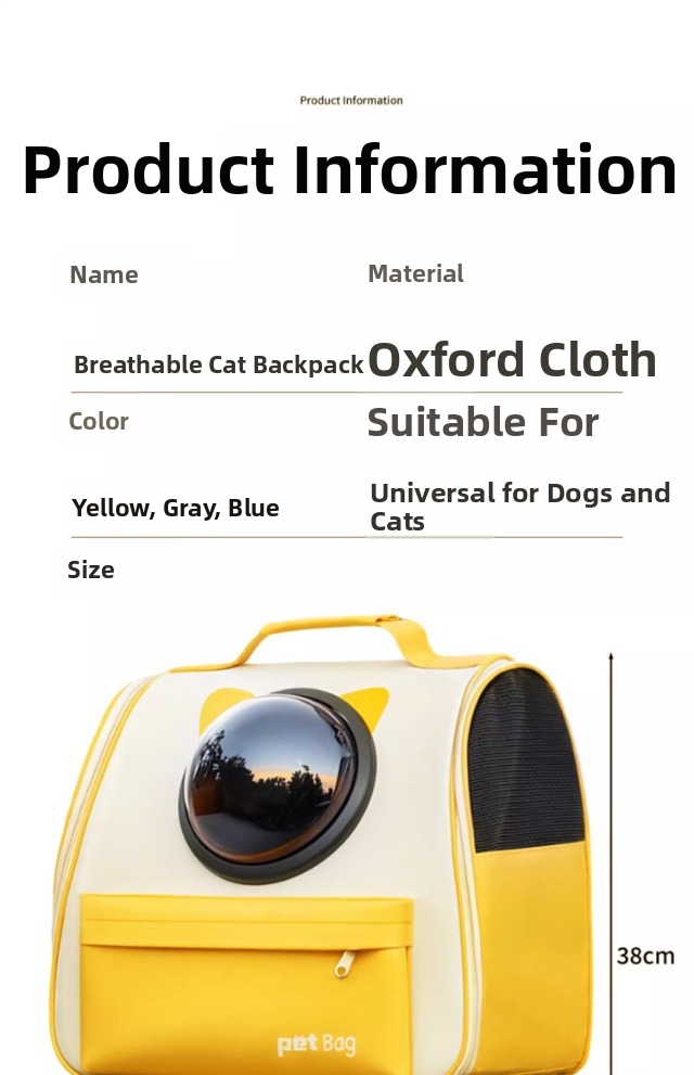 Pet Backpack Carrier Space Capsule For Cats And Dogs Portable_voghion.com