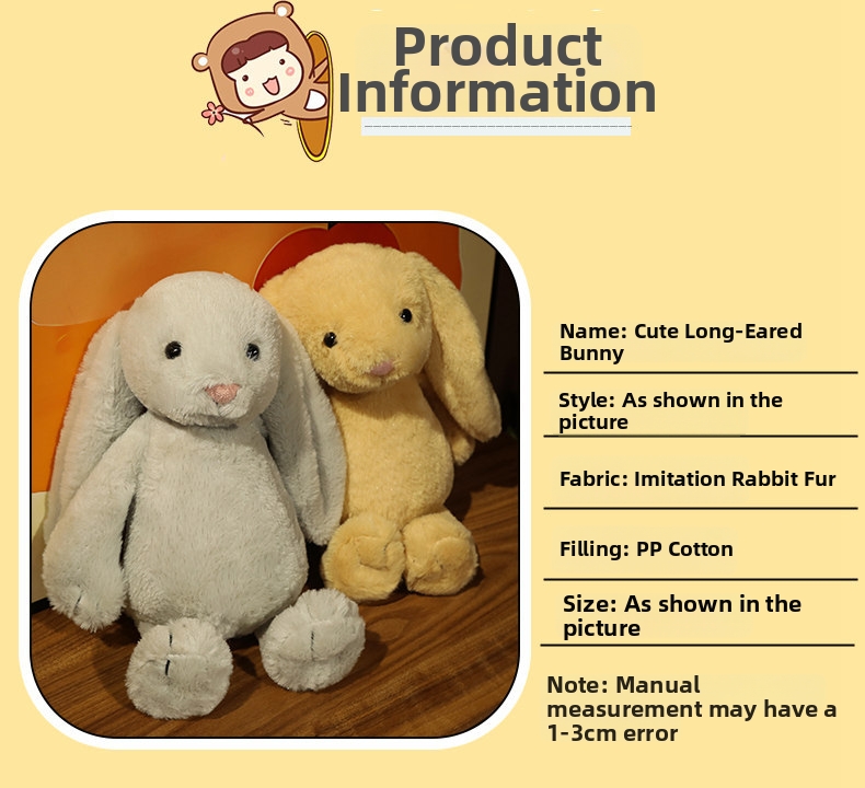 Peluche lapin doudou animal en peluche doux pour enfant_voghion.com