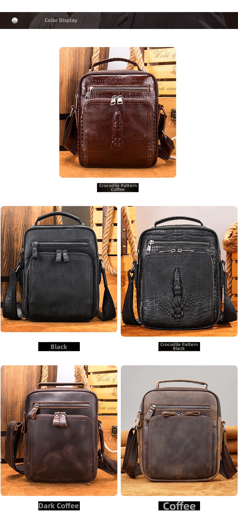 Borsa a tracolla uomo in vera pelle stile vintage retro_voghion.com