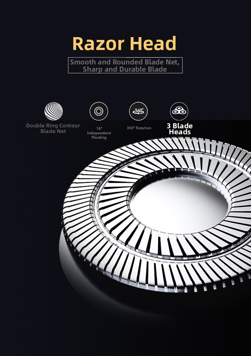 Rasoio multifunzione 3 in 1 Pritech da uomo con display digitale a LED, ricaricabile e impermeabile, rifinitore per barba._voghion.com