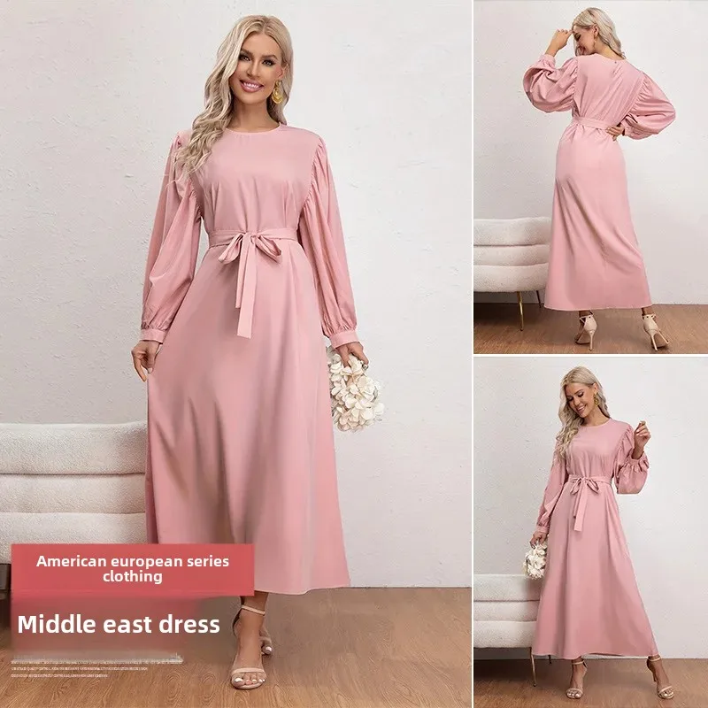 Средний восток Убитый мусульманин мисс платье  abaya женщины твердый платье очень костюм ежедневно ношение платье