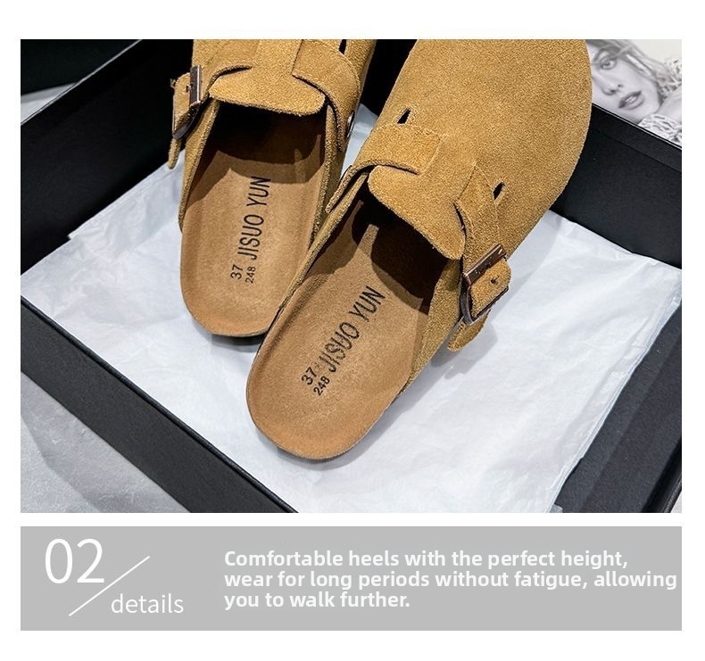 Women's Mules Thick Soled Slippers Autumn Winter British Style_voghion.com