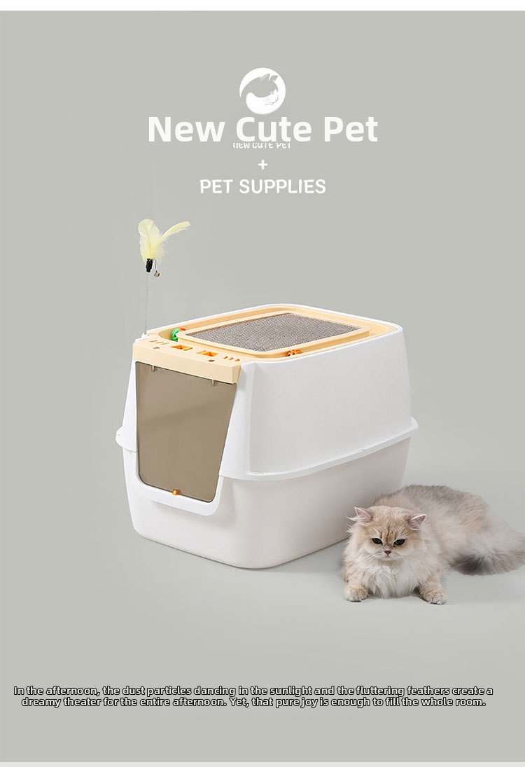 Extra Large Mega Cat Litter Box Fully Enclosed Splash Proof Odor Resistant Sterilizing_voghion.com
