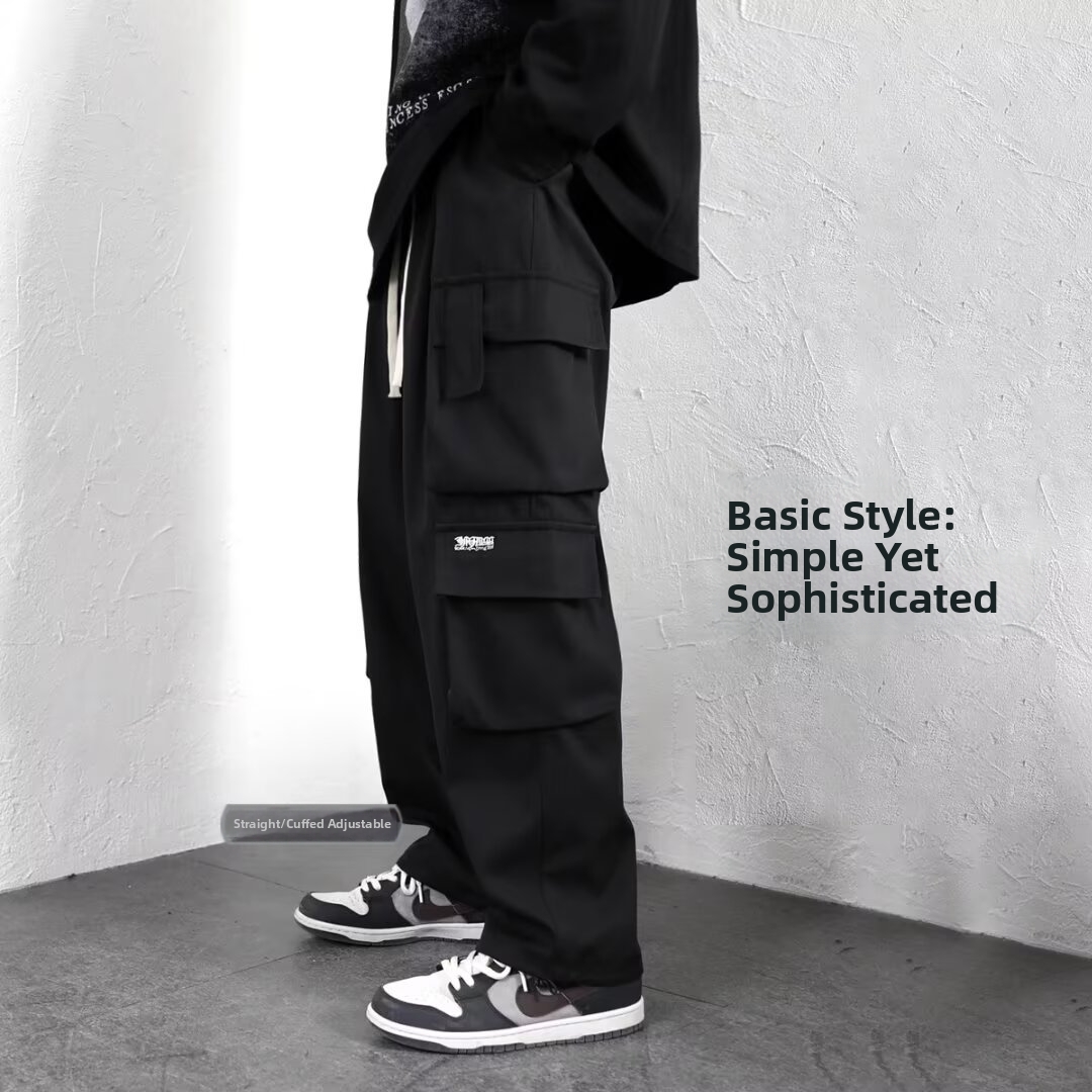 Pantaloni cargo uomo stile americano trendy taglio comodo_voghion.com