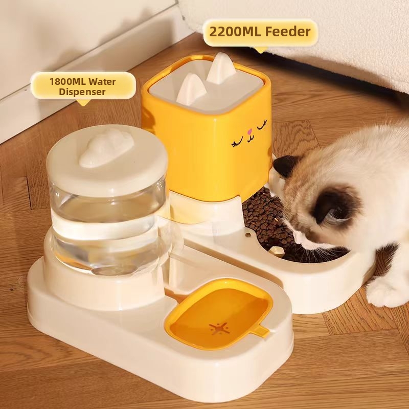 Automatic Cat Feeder Water Bowl Combo Pet Water Dispenser Dog Feeding Utensils Pet Supplies_voghion.com