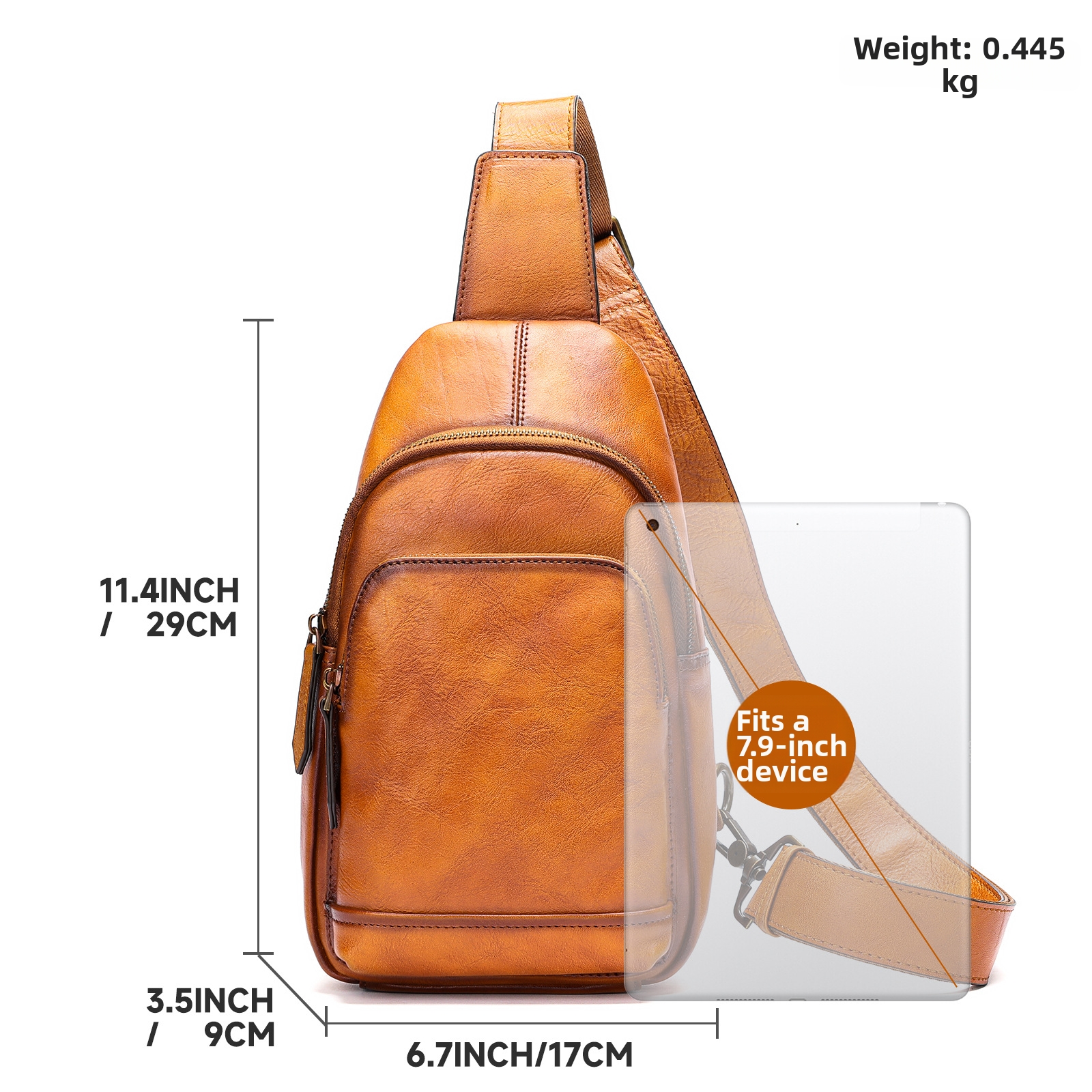 Men's Crossbody Bag European American Style High Quality Cowhide Chest Shoulder Bag Trendy Versatile Multi-Functional_voghion.com