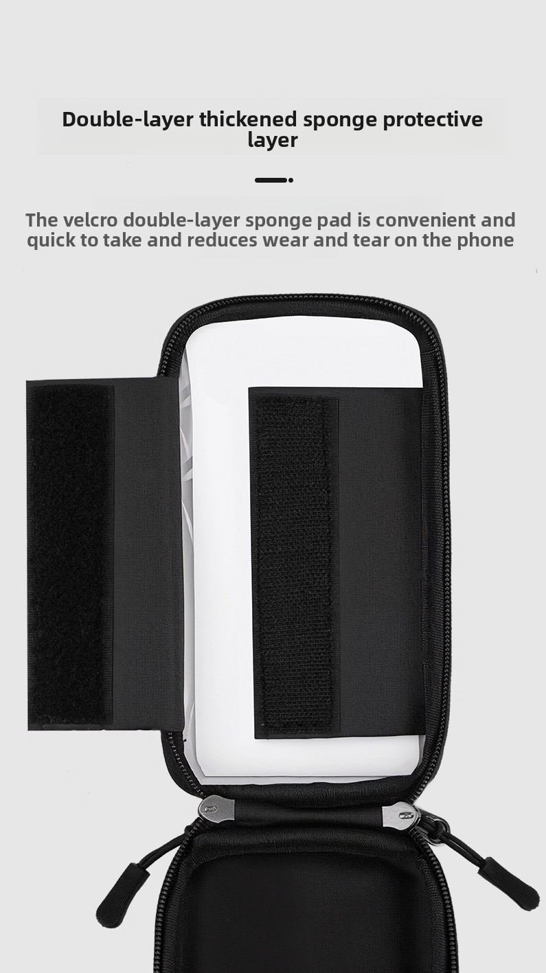 Bolsa de quadro para bicicleta impermeável com porta telemóvel_voghion.com