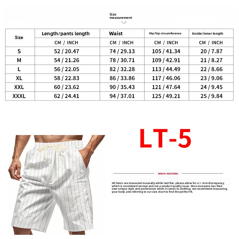 Pantaloncini casual da uomo in lino sottile con laccetto elastico, ideali per la spiaggia._voghion.com