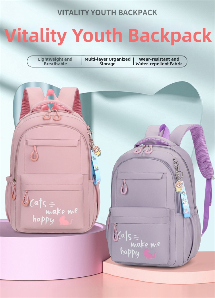 Lightweight Large Capacity Casual Backpack For School Girls_voghion.com