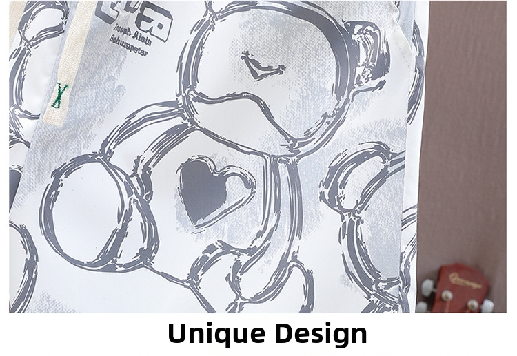 Men's Ice Silk Shorts Summer Thin Style Trendy Cartoon Print Casual Loose Fit Quick Drying Sports Five Point Pants_viptrois.com