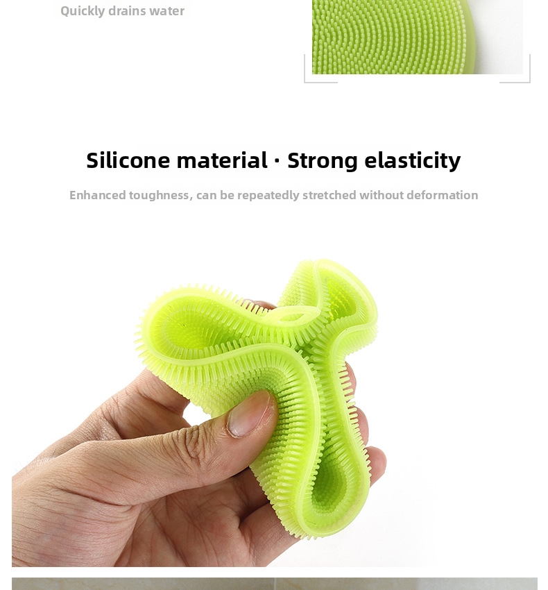 Silicone Dishwashing Brush For Pots And Pans Kitchen Cleaning_voghion.com