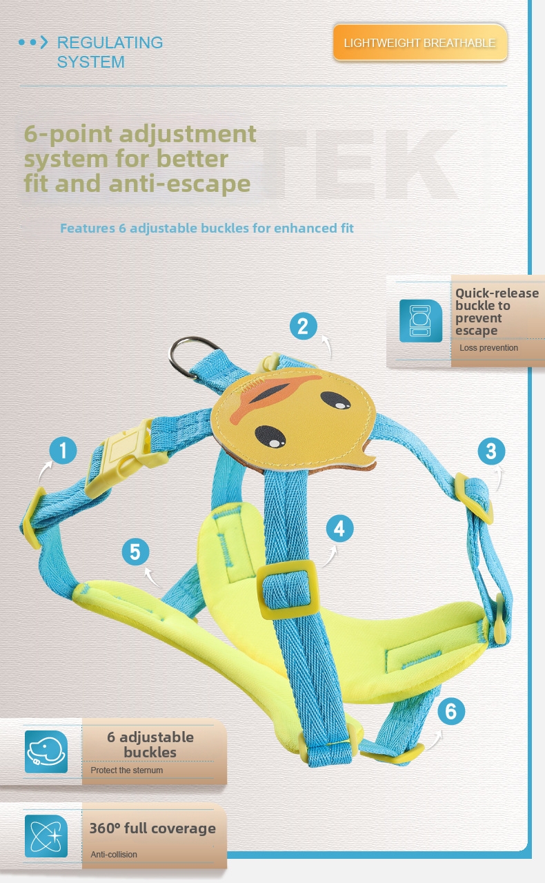 Cute Cartoon Pet Seat Belt For Small Dogs Adjustable Leash_voghion.com