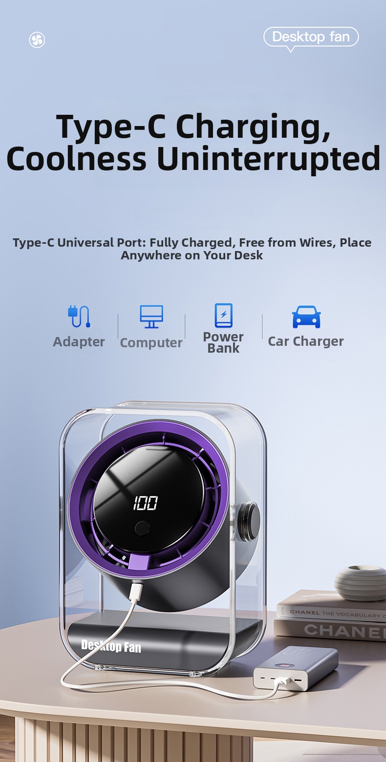 Leiser Mini Tischventilator Usb Wiederaufladbar Für Büro_voghion.com