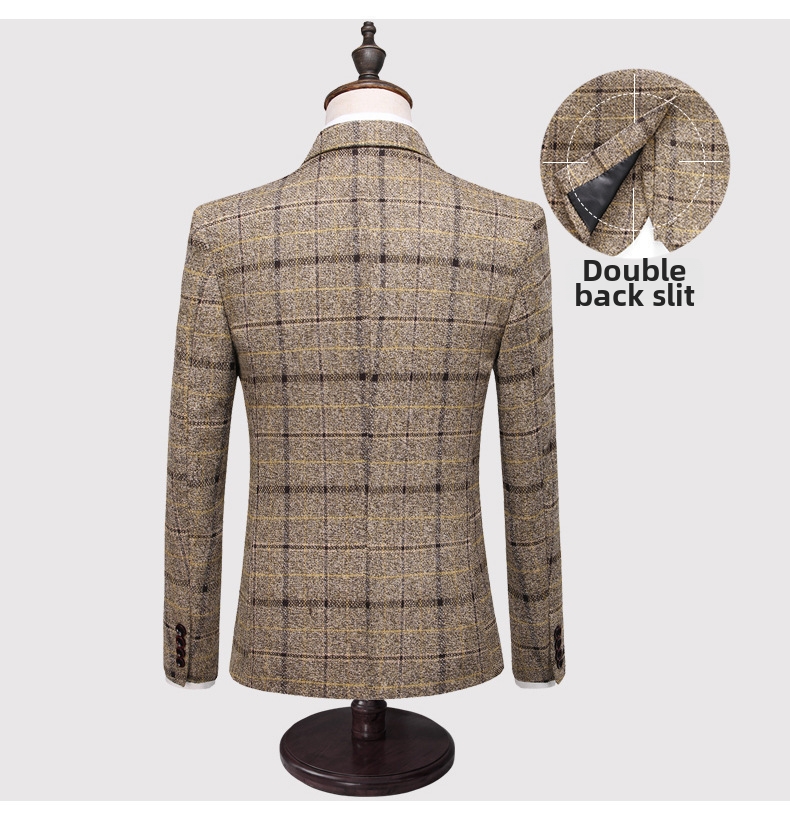Abito uomo 3 pezzi slim fit a quadri elegante per matrimonio_voghion.com