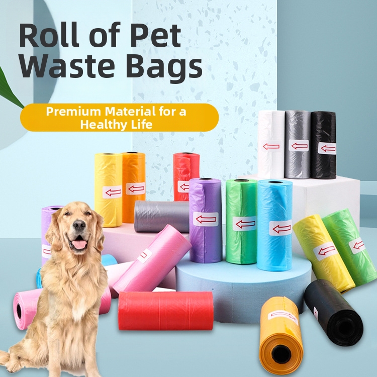 Solid Color Printed Paw Print Pet Trash Bags: Dog Poop & Cat Poop Disposable Litter Bags Pet Supplies_voghion.com