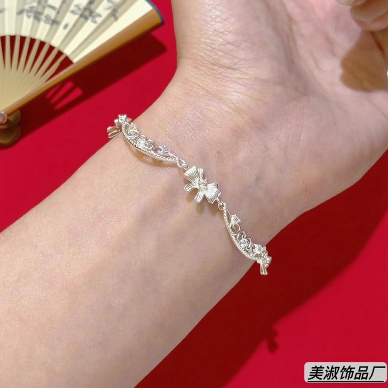 锆石蝴蝶结新中式手链女新款小众饰品轻奢生日礼物|undefined