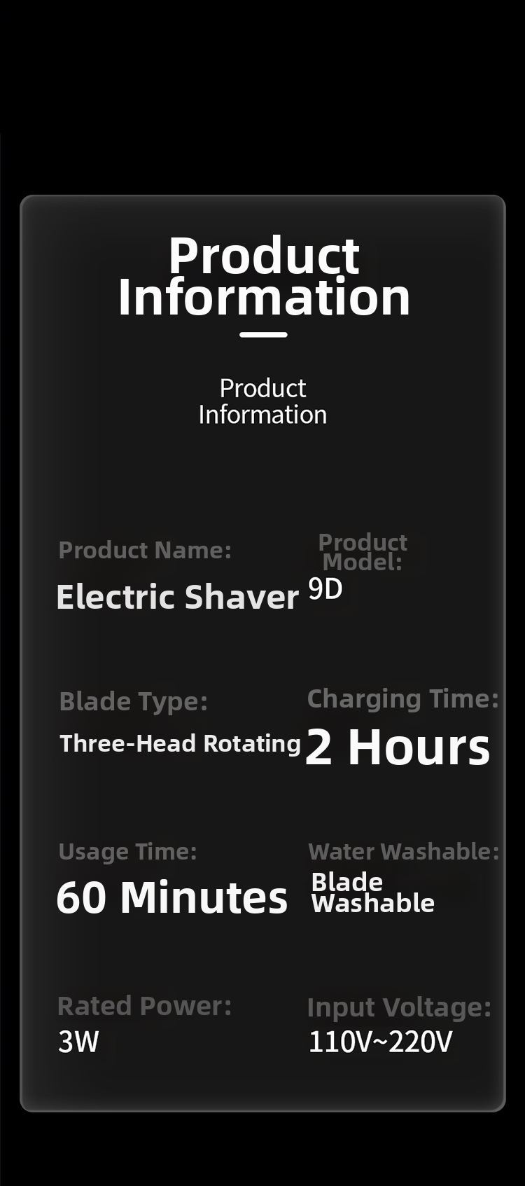 New 9D Electric Shaver High Power Rechargeable Multi-Functional Water Washable Shaver For Personal Care_voghion.com