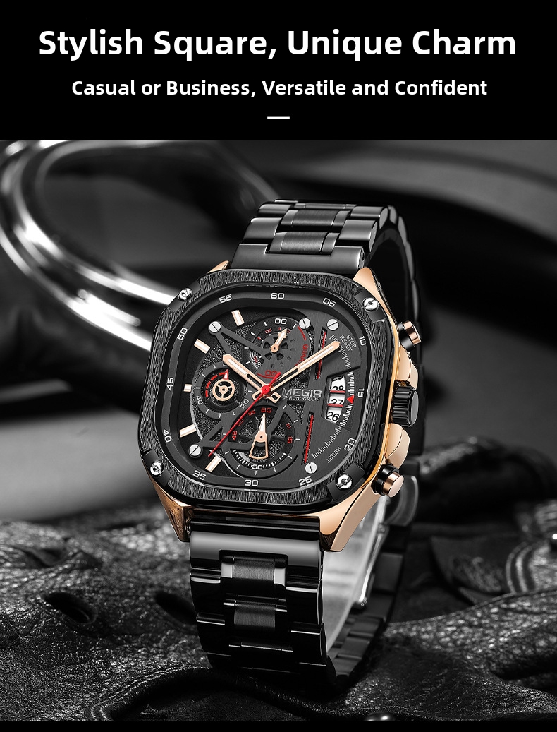 Herren Chronograph Quarzuhr Mit Edelstahlarmband Und Datumsanzeige_voghion.com