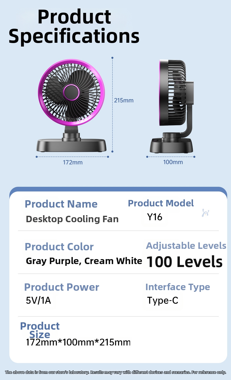 Desktop Mini Fan Oscillating Rechargeable Quiet Desk Fan_voghion.com