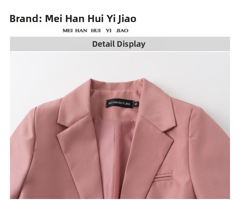 Petite Women's Hazy Blue Korean Style Suit And Shorts Set Relaxed Casual Versatile Slimming Two Piece Set_ecoleips.com