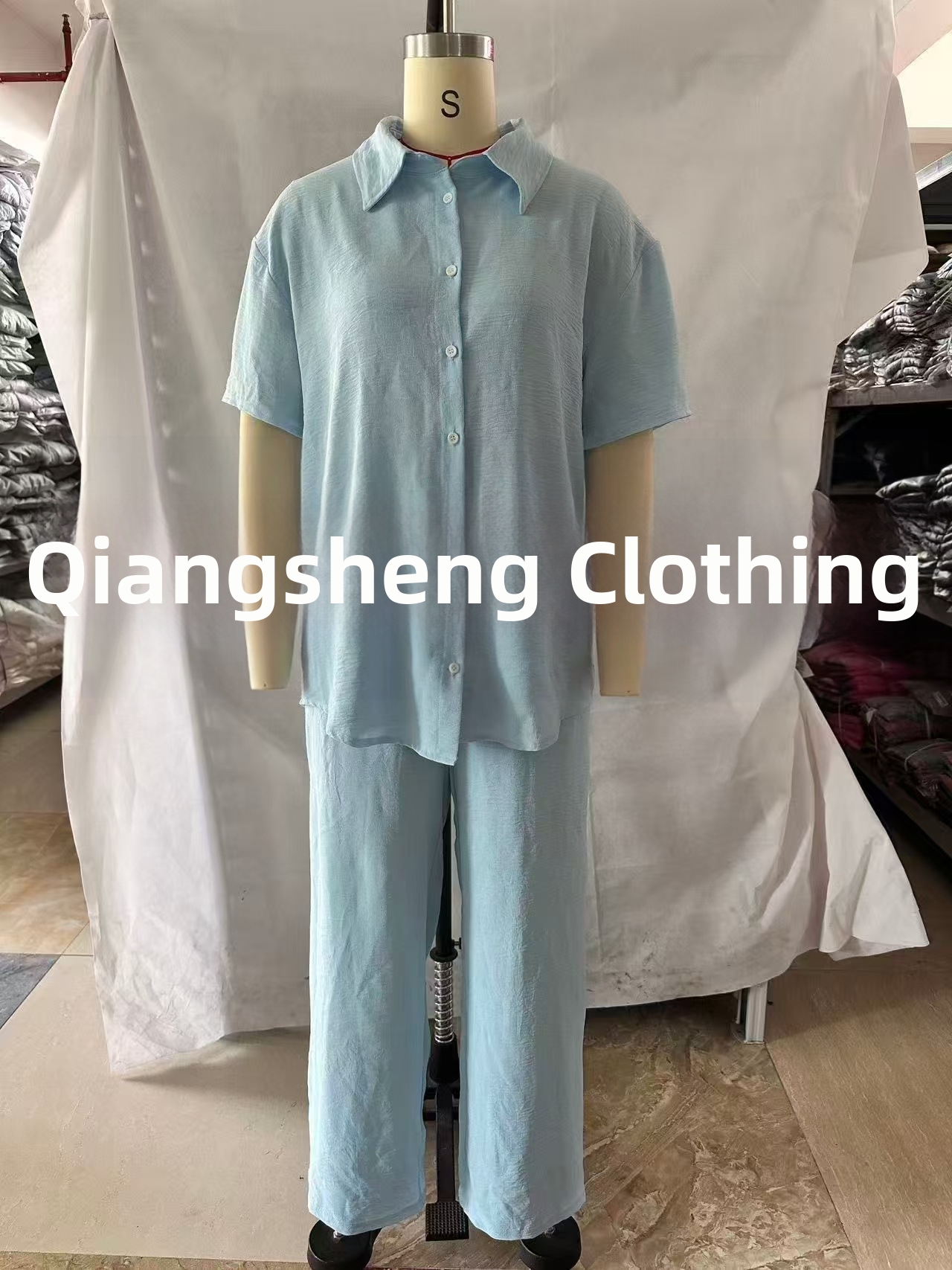 Women's Loose Casual Two-Piece Suit Solid Color European Style Spring/Summer Set_ecoleips.com