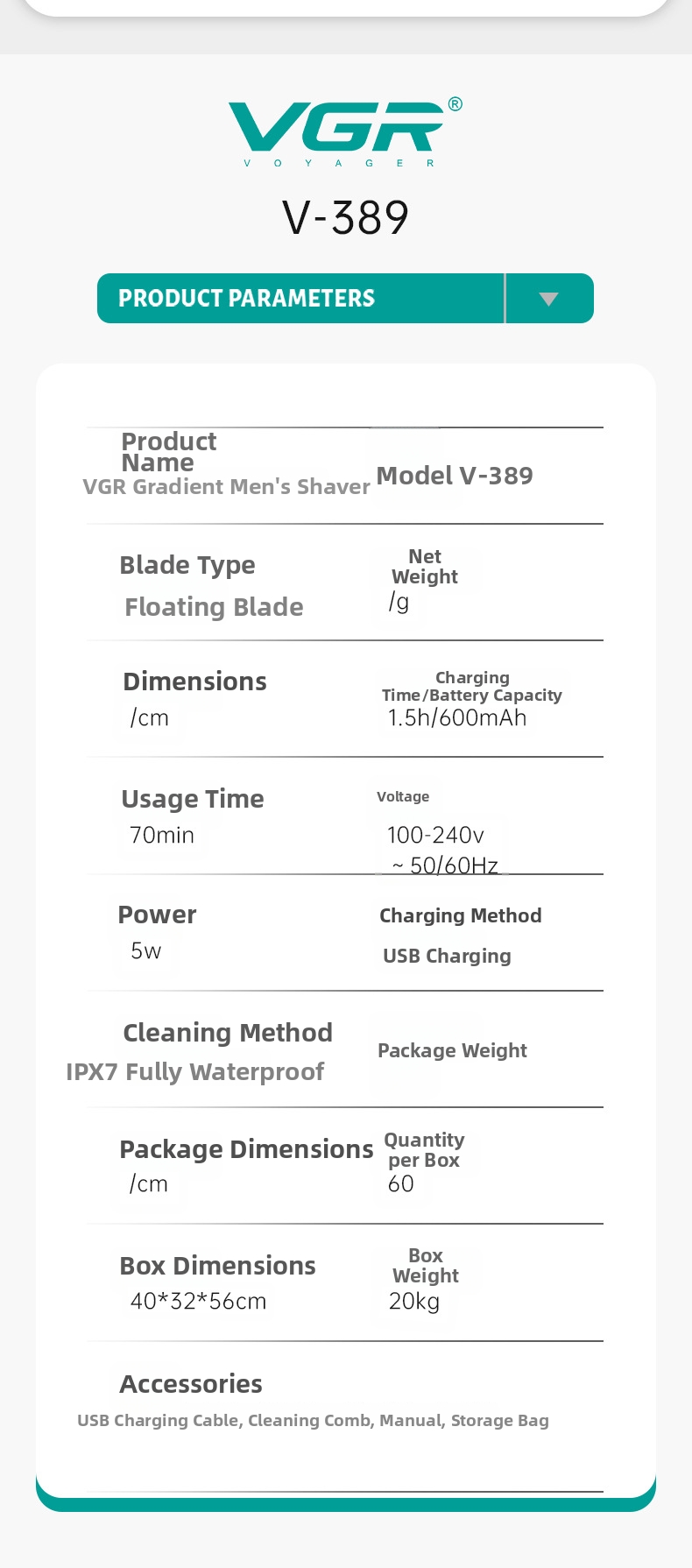 Men's Electric Shaver Rechargeable With Digital Display Ipx7_voghion.com