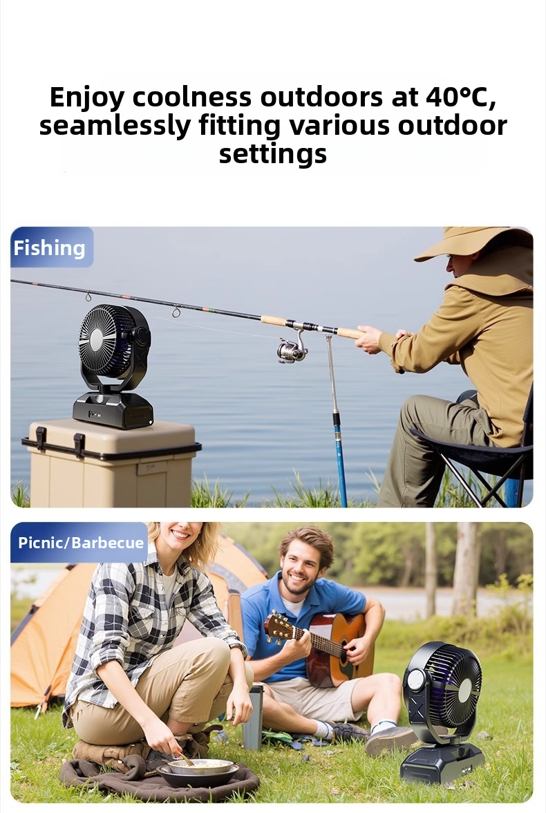 Outdoor Camping Fan With Remote Control And Led Light Portable_voghion.com