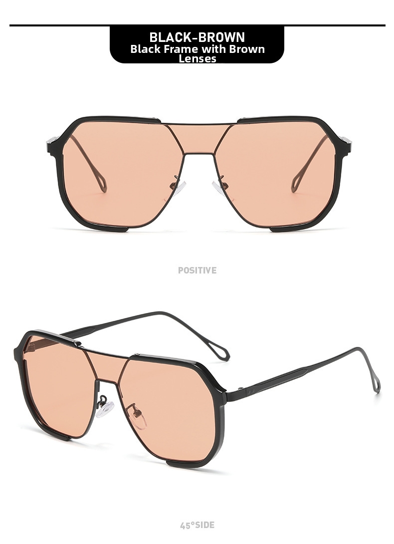 Sunglasses For Men Double Bridge Large Frame Driving Uv Protection_voghion.com