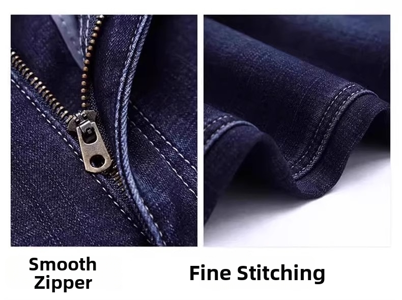 High-Waisted Stretch Jeans Men's Casual Trousers Straight Leg For Spring Autumn_viptrois.com