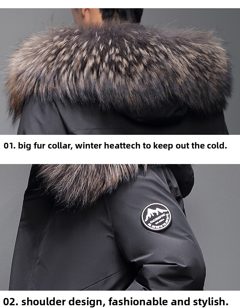 Men's Hooded Down Jacket Winter Warm Business Thickened Coat_voghion.com