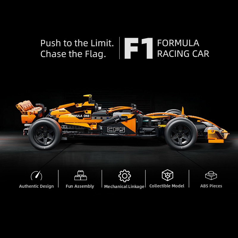Orange Formula F1 Racing Car Building Blocks Compatible With Toys Mechanical Model Gifts_voghion.com