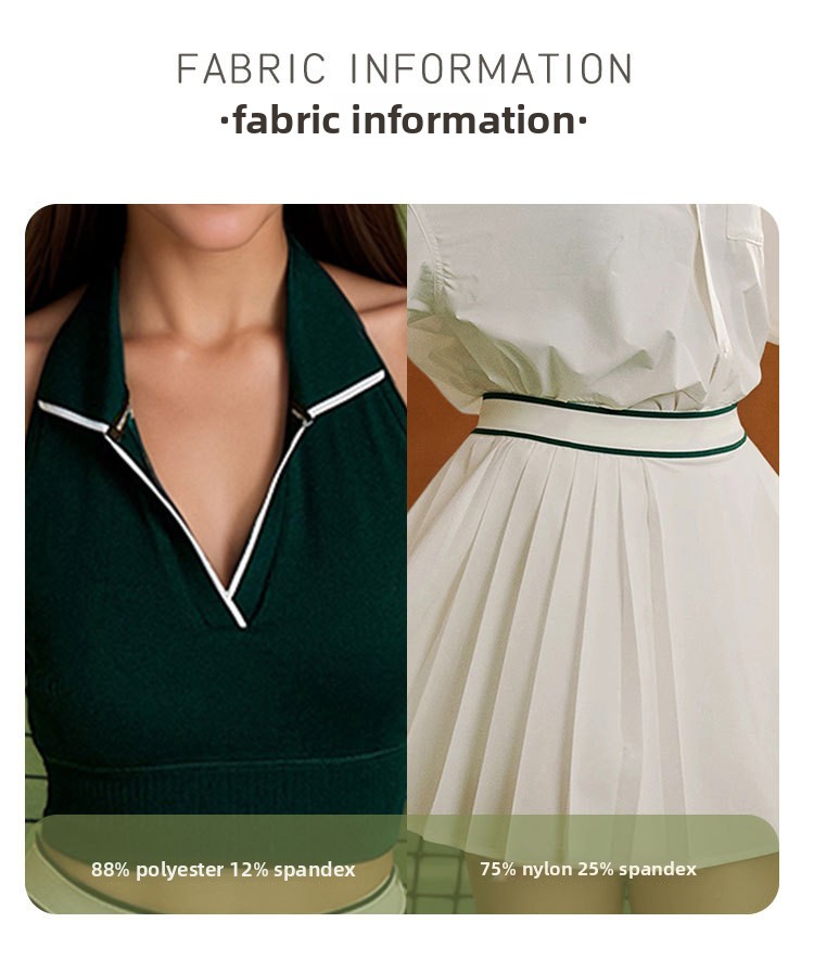 Women's halter tennis top and pleated skirt set