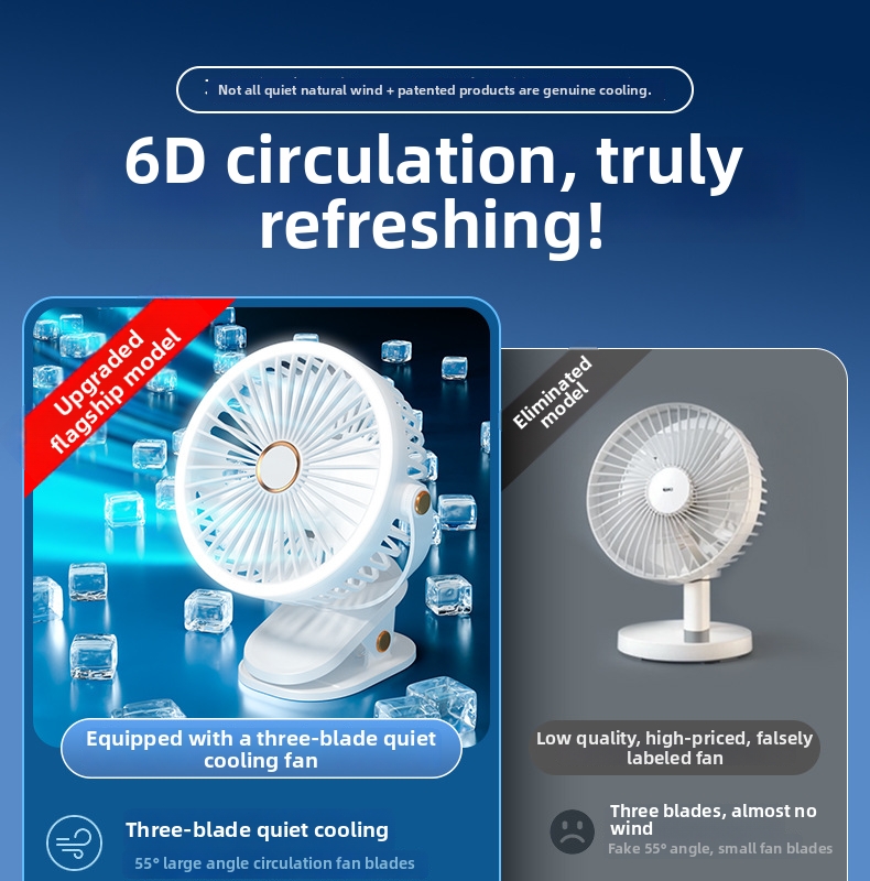 Desktop Quiet Clip On USB Fan For Student Dormitory Small Mini New Model_voghion.com